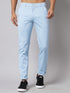 Men's Light Blue Pure Cotton Trousers
