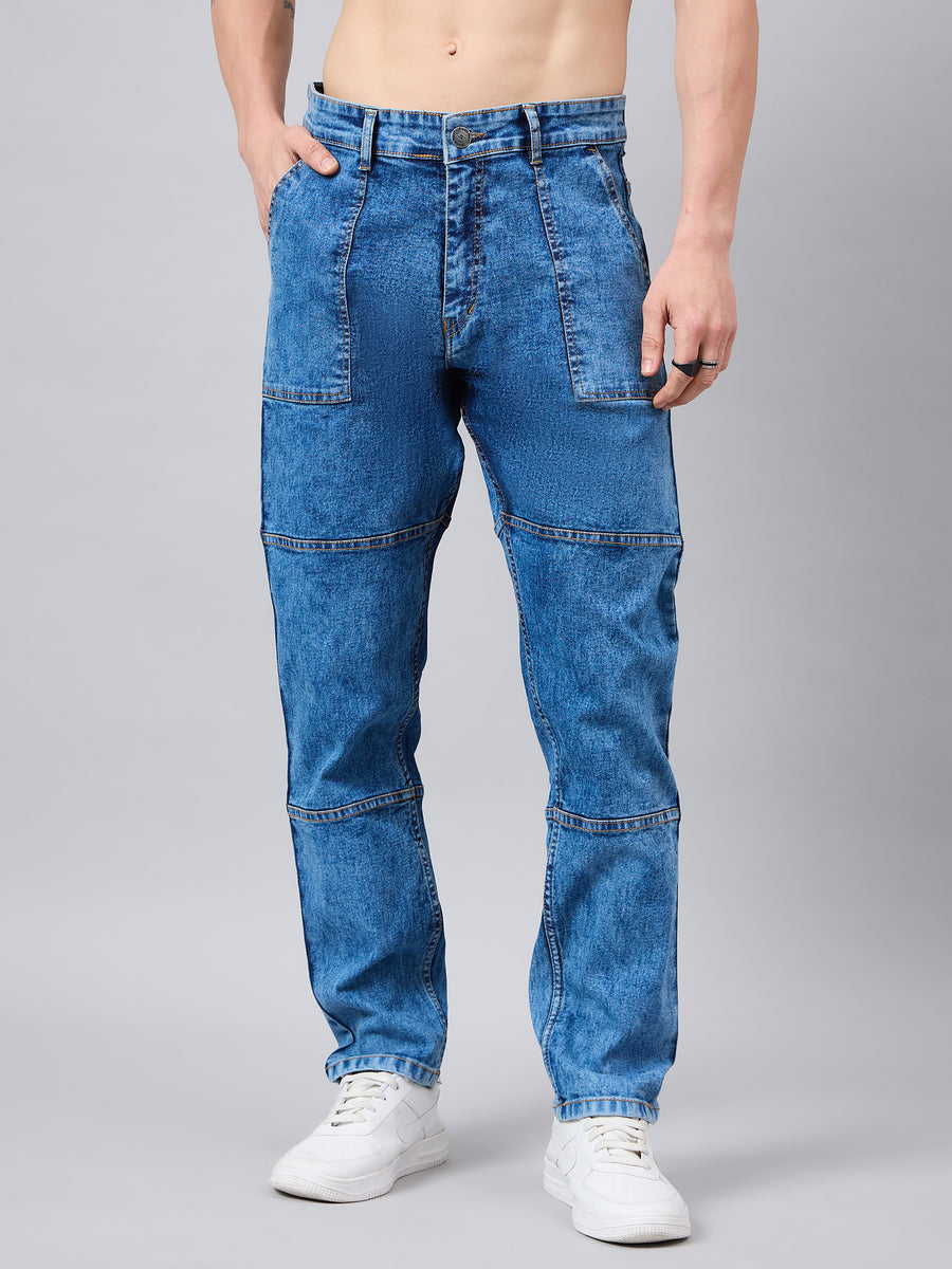 Studio Nexx Men's Light Blue Baggy Fit Jeans| Loose Fit Jeans For