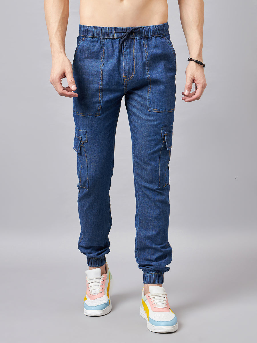 Cargo denim joggers online