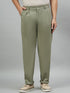 Men Relaxed Light Green Cotton Trousers
