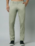 Men's Light Green Pure Cotton Trousers