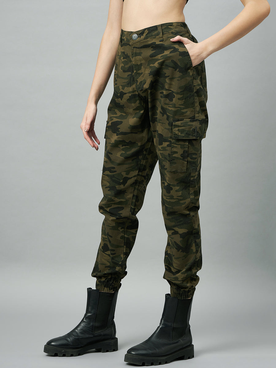 Sanctuary Women's Denim Camouflage Cargo Jeans Green Size -26