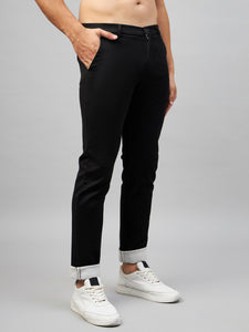 Men's Relaxed Black Cotton Trousers