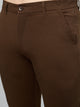 Men's Brown Pure Cotton Trousers