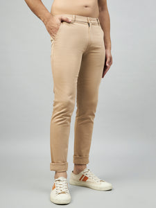 Men's Light Brown Pure Cotton Trousers