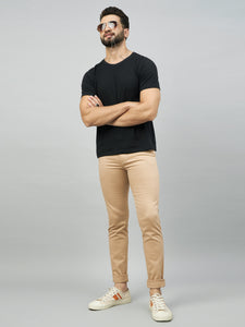 Men's Light Brown Pure Cotton Trousers