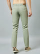 Men's Light Green Pure Cotton Trousers