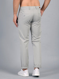 Men's Light Grey Pure Cotton Trousers