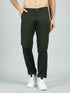 Men's Dark Green Pure Cotton Trousers