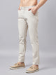 Men's Light Beige Pure Cotton Trousers