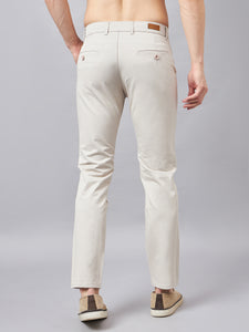 Men's Light Beige Pure Cotton Trousers