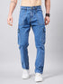 Men's Light Blue Baggy Denim Cargo