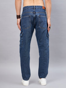 Men's Blue Baggy Denim Cargo