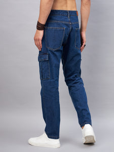 Men's Blue Baggy Denim Cargo