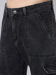 Men's Black Baggy Denim Cargo
