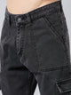 Men's Dark Grey Baggy Denim Cargo