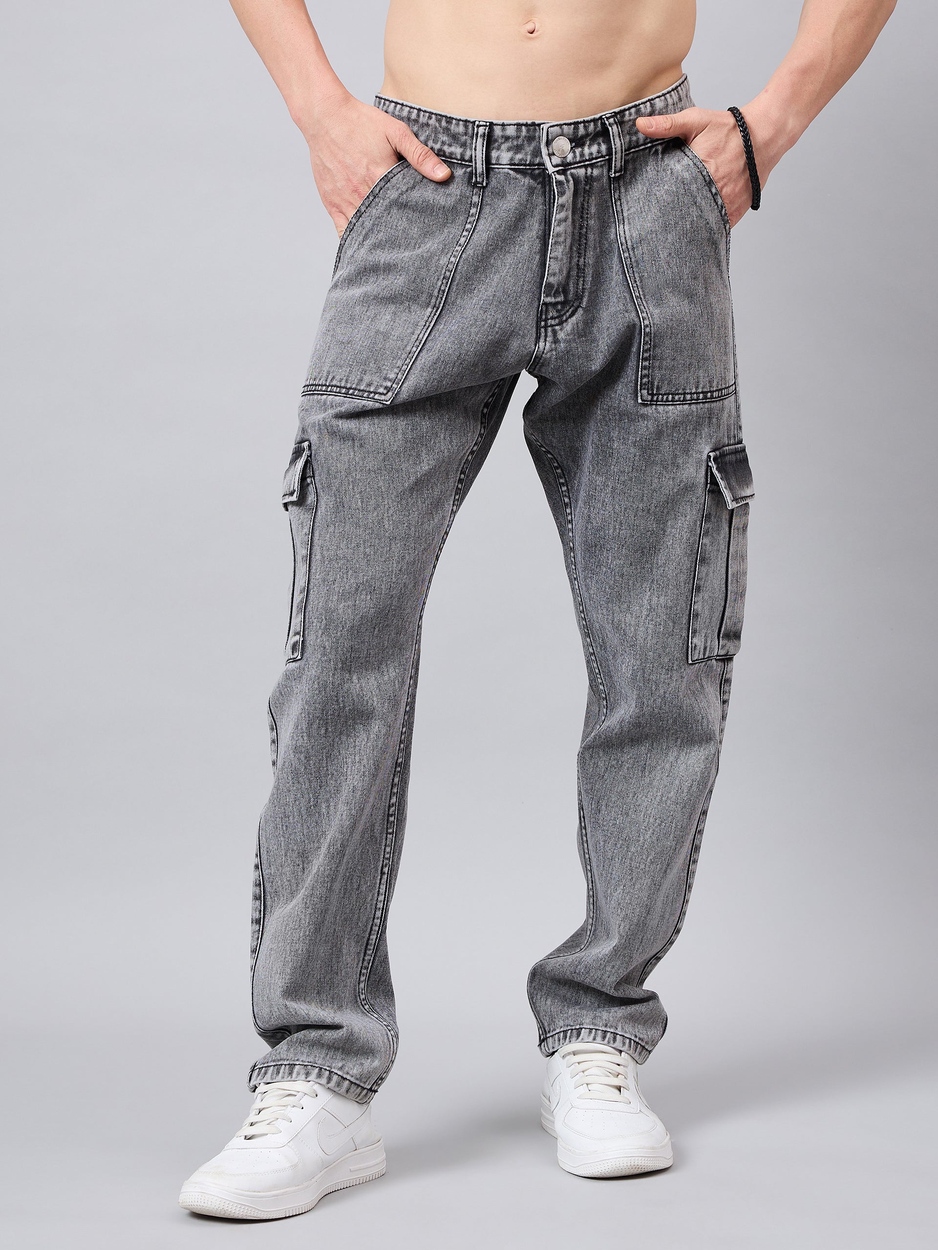 Cargo Jeans Combo Men's Jeans Pants On Sale Blue Denim Zipper