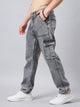 Men's Light Grey Baggy Denim Cargo