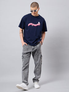 Men's Light Grey Baggy Denim Cargo