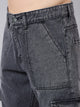 Men's Grey Baggy Denim Cargo