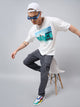 Men's Grey Baggy Denim Cargo