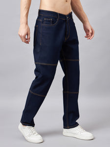 Men's Dark Blue Baggy Fit Jeans