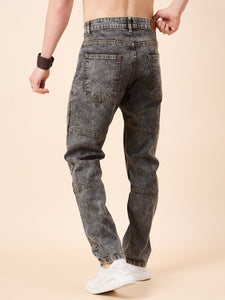 Men's Grey Baggy Fit Jeans
