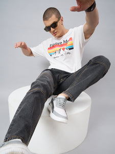 Men's Grey Baggy Fit Jeans