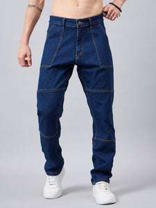 Men's Dark Blue Baggy Fit Jeans