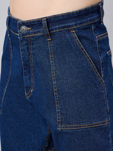 Men's Dark Blue Baggy Fit Jeans