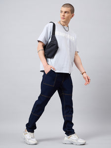 Men's Dark Blue Baggy Fit Jeans