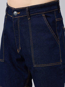Men's Dark Blue Baggy Fit Jeans
