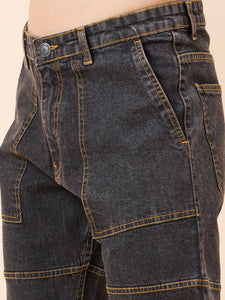 Men's Dark Grey Baggy Fit Jeans
