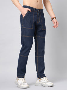 Men's Dark Blue Baggy Fit Jeans