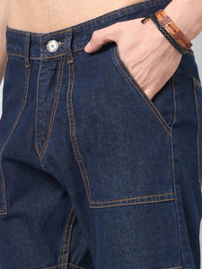 Men's Dark Blue Baggy Fit Jeans