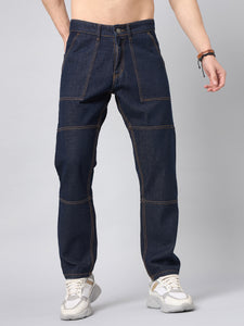 Men's Dark Blue Baggy Fit Jeans