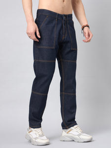 Men's Dark Blue Baggy Fit Jeans