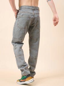 Men's Light Grey Baggy Fit Jeans