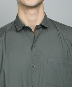 Men's Cotton Green Casual Shirt