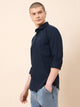 Men's Cotton Dark Blue Casual Shirt