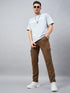 Men's Brown Cotton Cargo Trousers