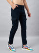 Men's Dark Blue Cotton Cargo Trousers