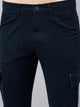 Men's Dark Blue Cotton Cargo Trousers