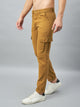 Men's Light Brown Cotton Cargo Trousers