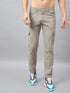 Men's Light Grey Cotton Cargo Trousers