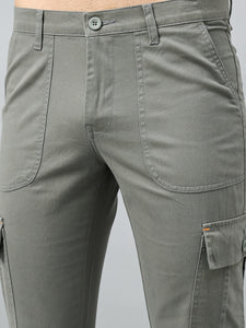 Men's Grey Cotton Cargo Trousers