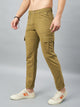 Men's Khaki Cotton Cargo Trousers