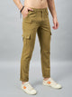 Men's Khaki Cotton Cargo Trousers