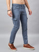 Men's Blue Cotton Cargo Trousers