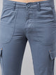 Men's Blue Cotton Cargo Trousers